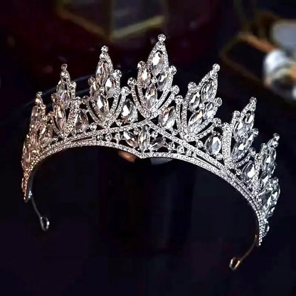 Thyme Silver Rhinestone Wedding Tiara