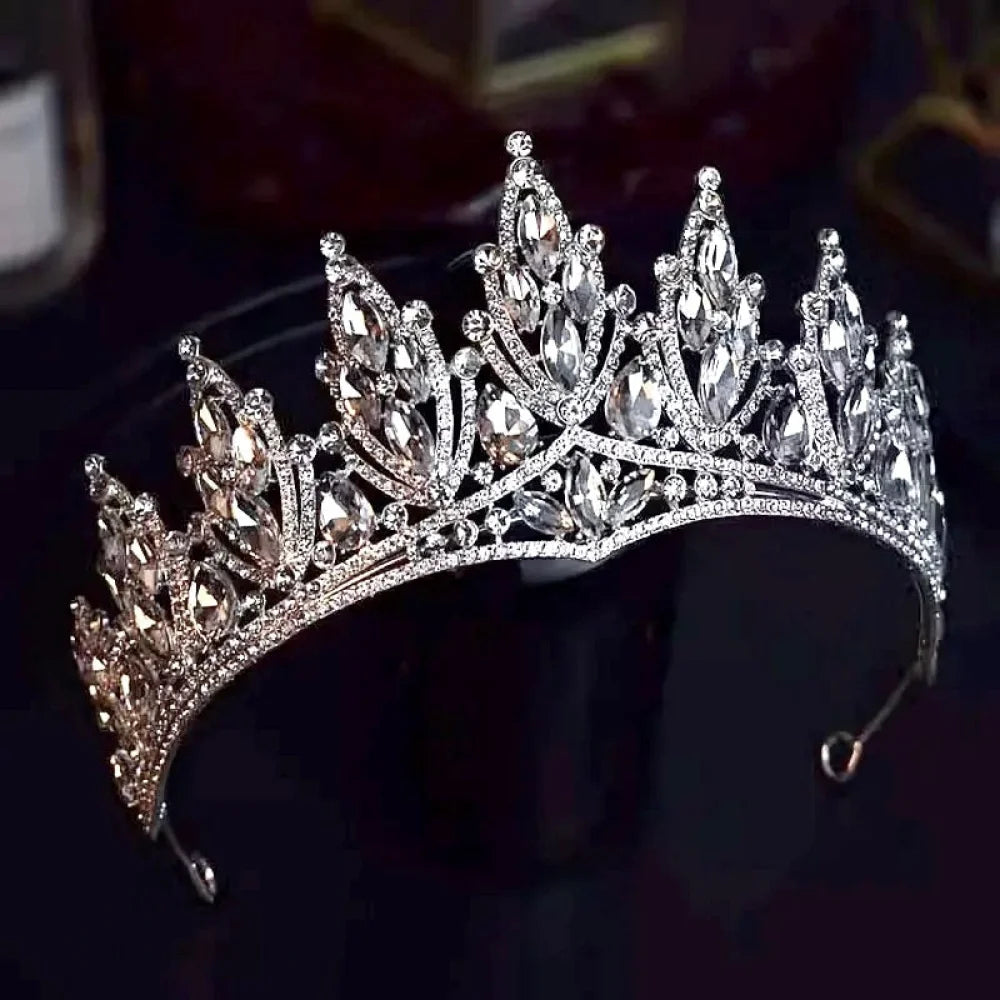 Thyme Silver Rhinestone Wedding Tiara