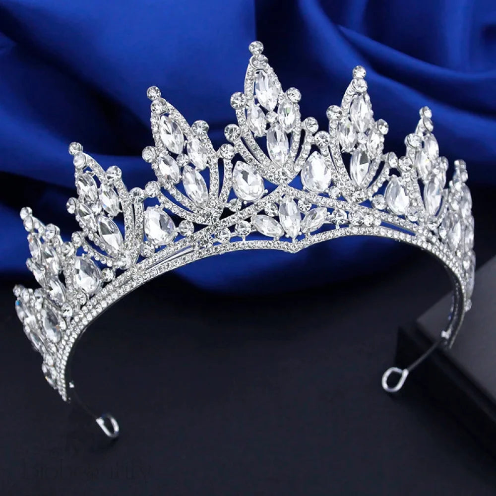 Thyme Silver Rhinestone Wedding Tiara