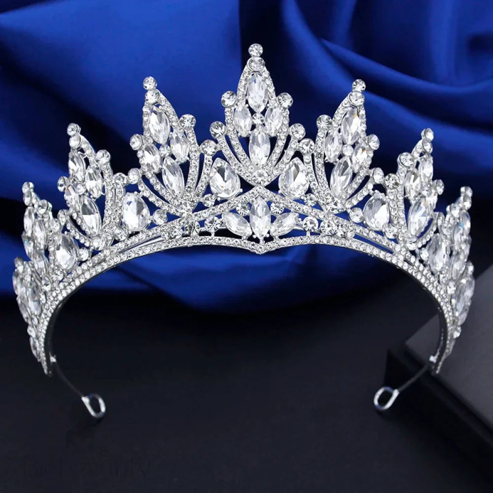 Thyme Silver Rhinestone Wedding Tiara