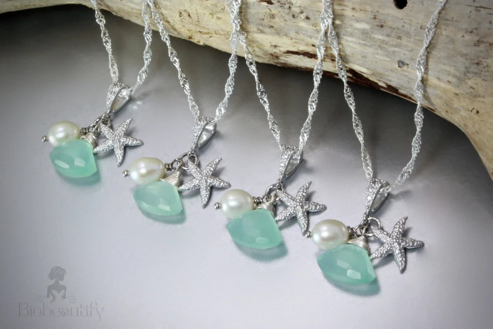 Tides Aqua Necklace For Bridesmaids