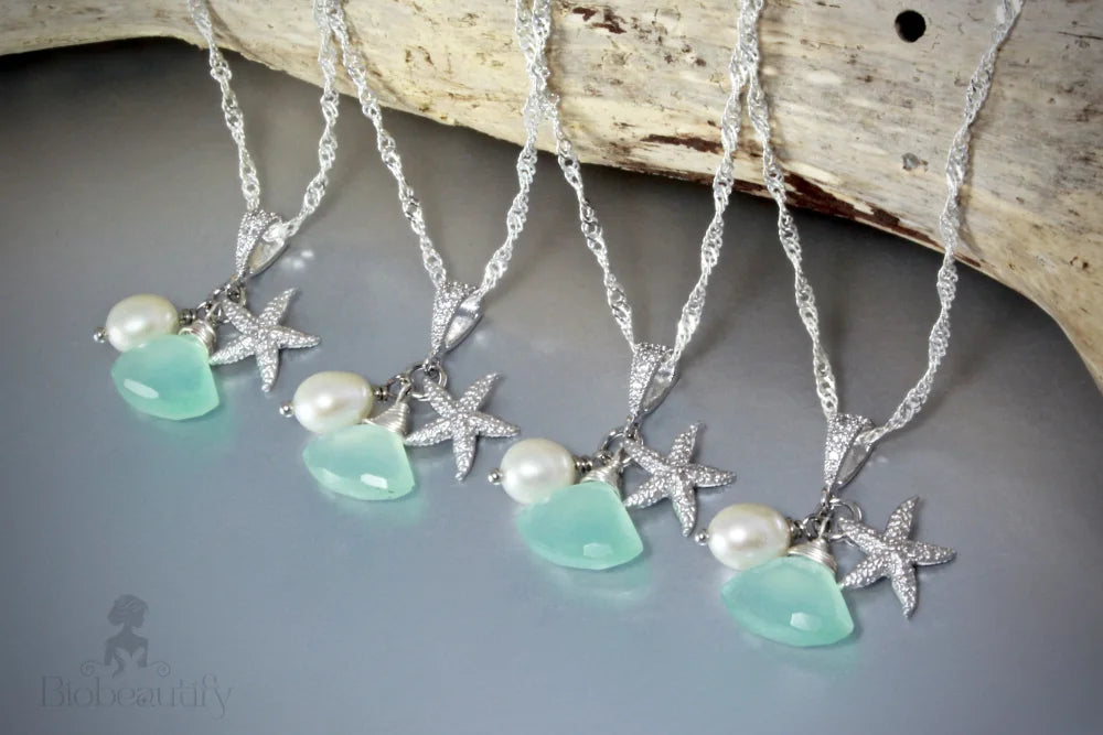 Tides Aqua Necklace For Bridesmaids