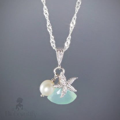 Tides Aqua Necklace For Bridesmaids