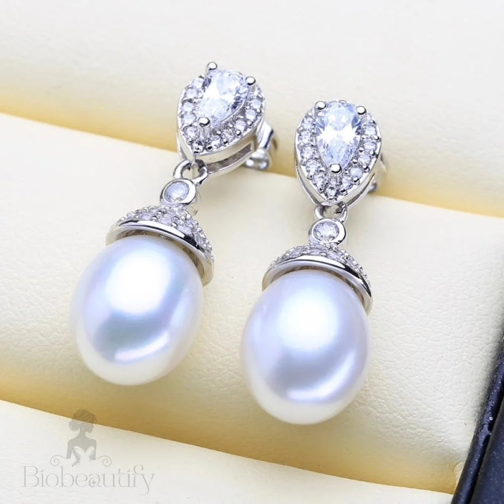 Toulouse Sterling Silver Natural Pearl Bridal Jewelry Set