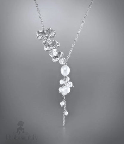 Pearl Bridal Jewelry - Cascading Pearl Bridal Necklace - Available in Gold and Silver