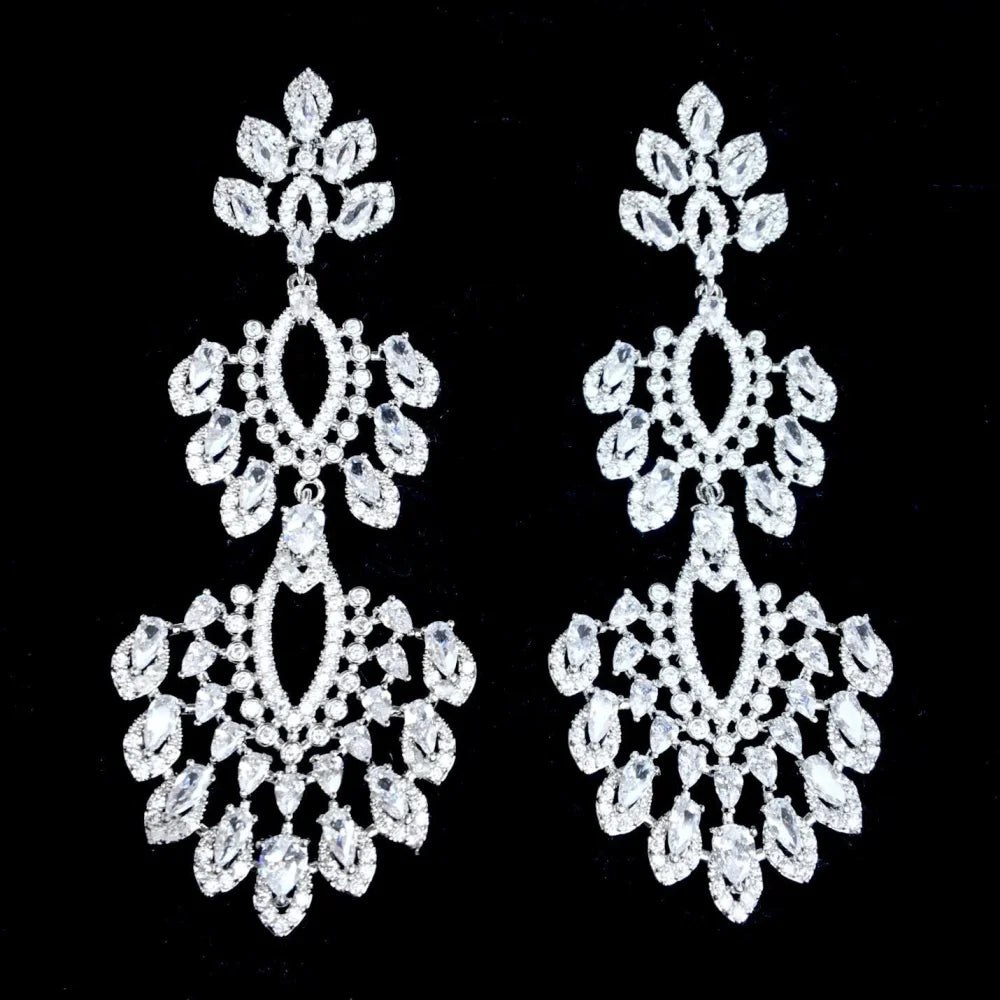 Trinity Luxury Cz Bridal Earrings