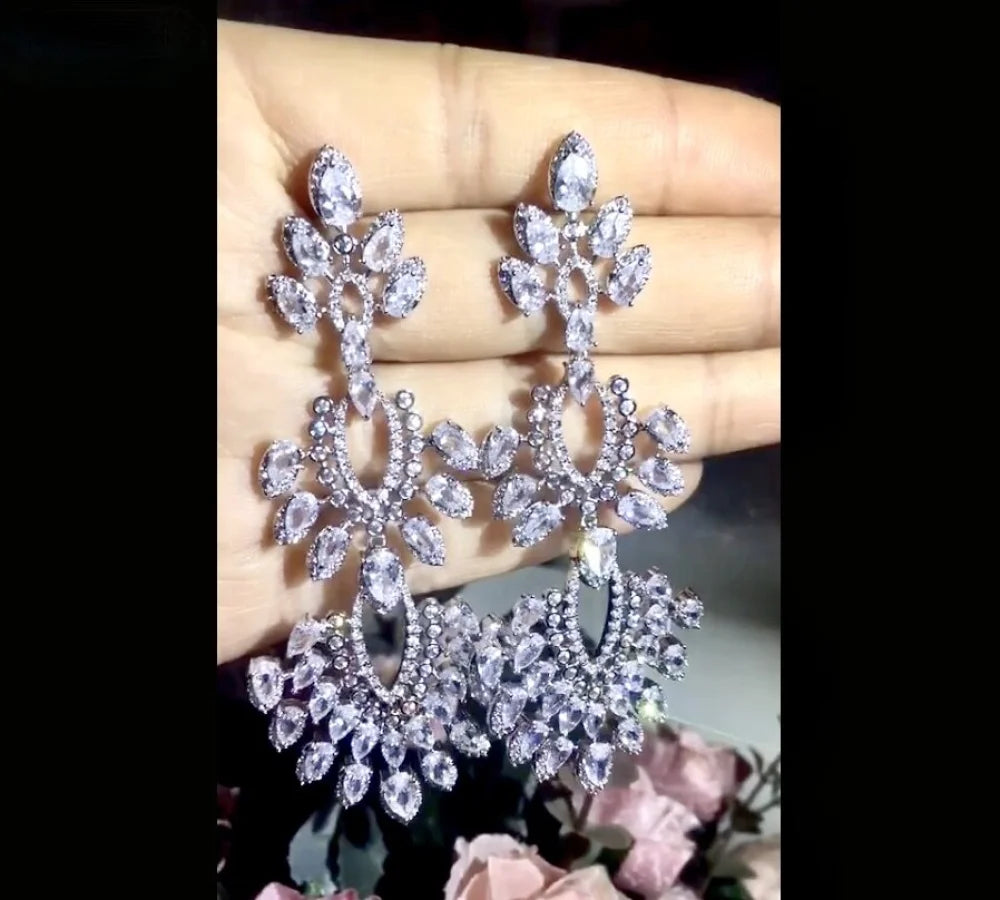 Trinity Luxury Cz Bridal Earrings