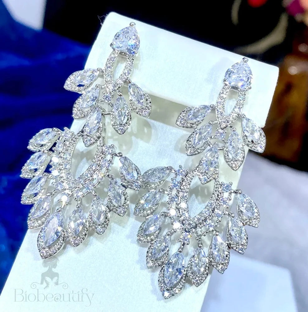 Trinity Luxury Cz Bridal Earrings