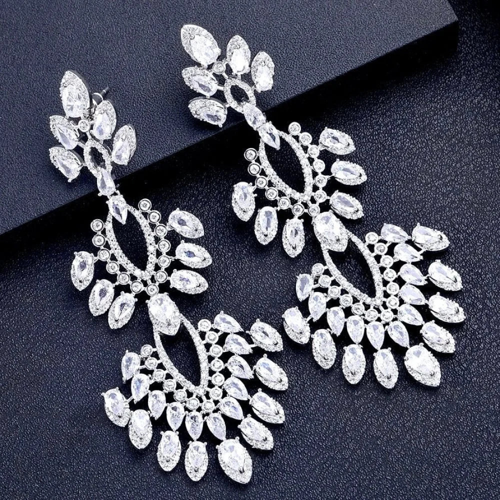 Trinity Luxury Cz Bridal Earrings