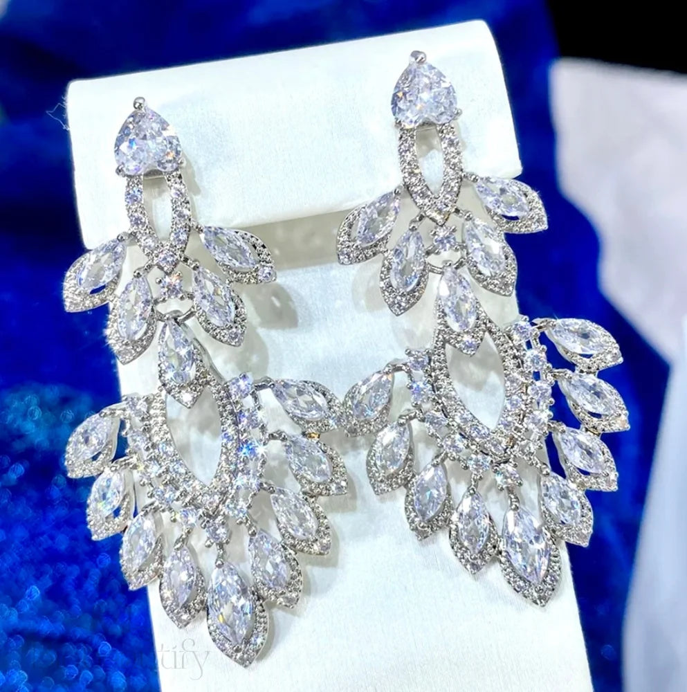 Trinity Luxury Cz Bridal Earrings