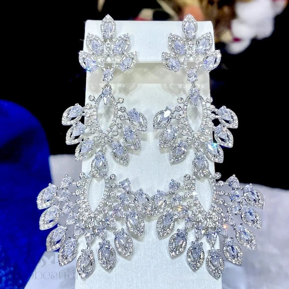 Wedding Jewelry - Luxury Cubic Zirconia Bridal Earrings