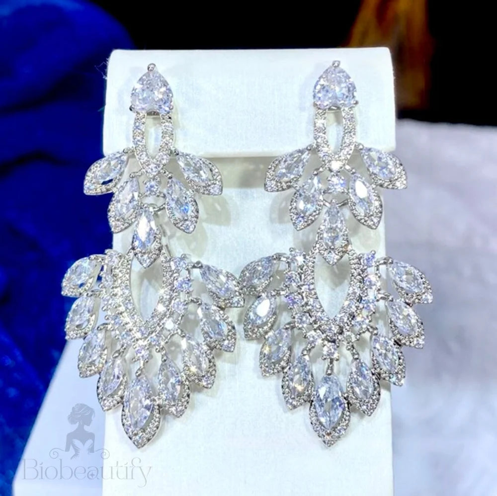 Wedding Jewelry - Luxury Cubic Zirconia Bridal Earrings