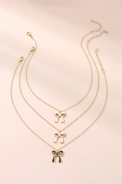Triple Layer Bowknot Necklace