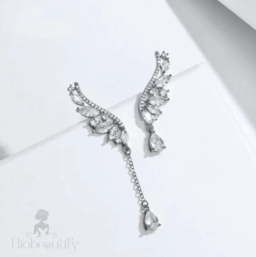 Tully Asymmetric Cubic Zirconia Wedding Earrings