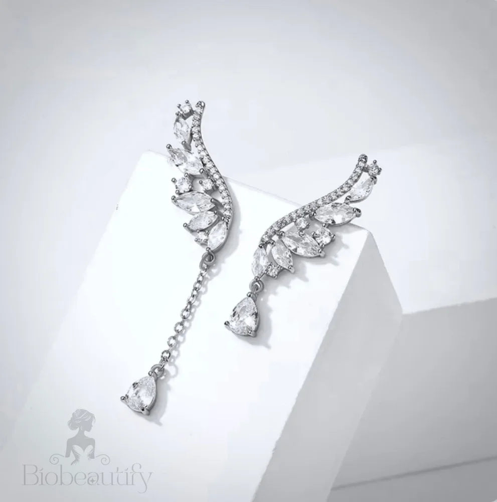 Tully Asymmetric Cubic Zirconia Wedding Earrings