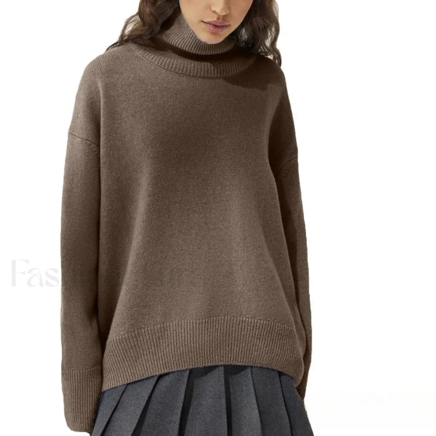 Turtleneck Long Sleeve Knit Pullover Autumn Winter Women’s Clothing Trend Loose Lazy Sweater BLACK / One Size Sweaters L