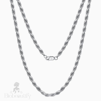 Twisted Rope Sterling Silver 1.5Mm Chain Necklace / 16’’