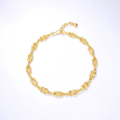 Braided Gold Tone Chain Link Choker Necklace One Size /