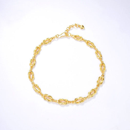 Braided Gold Tone Chain Link Choker Necklace One Size /