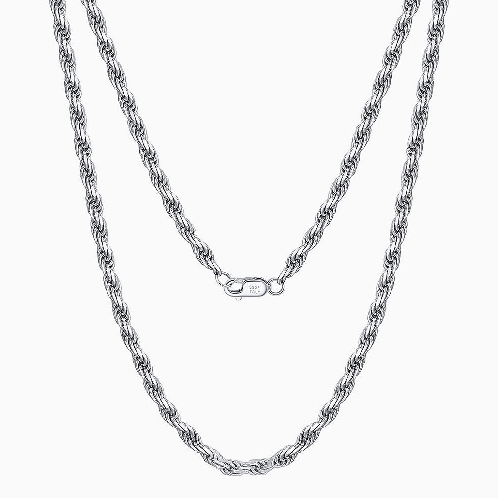 Urban Chic Sterling Silver 1.2Mm Twist Rope Chain Necklace / 16’’