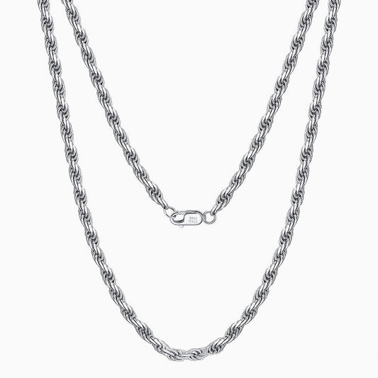 Urban Chic Sterling Silver 1.2Mm Twist Rope Chain Necklace / 16’’