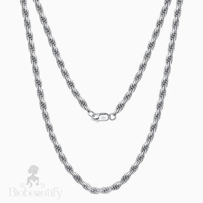 Urban Chic Sterling Silver 1.2Mm Twist Rope Chain Necklace / 16’’