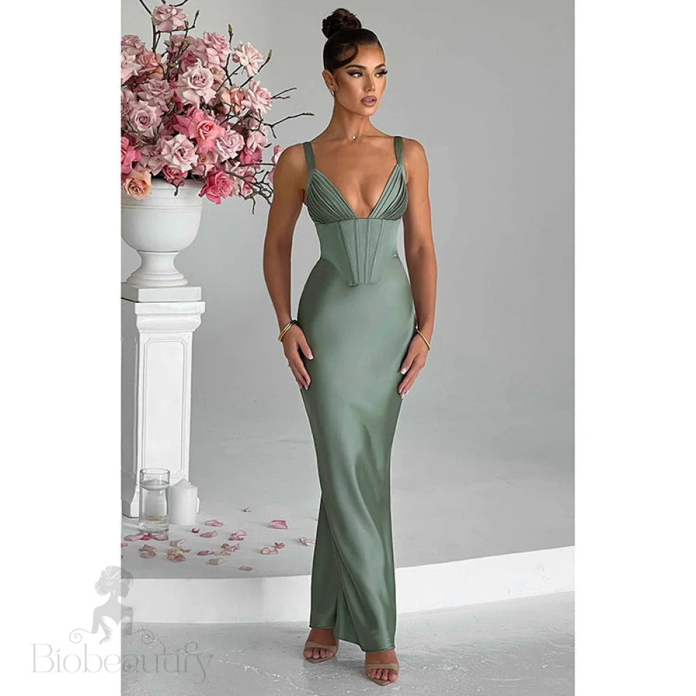 V-Neck Corset Bodycon Dress - Chiccharm