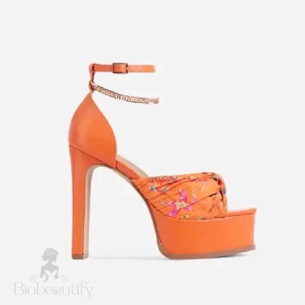 Valencia Heels In Orange 9 /