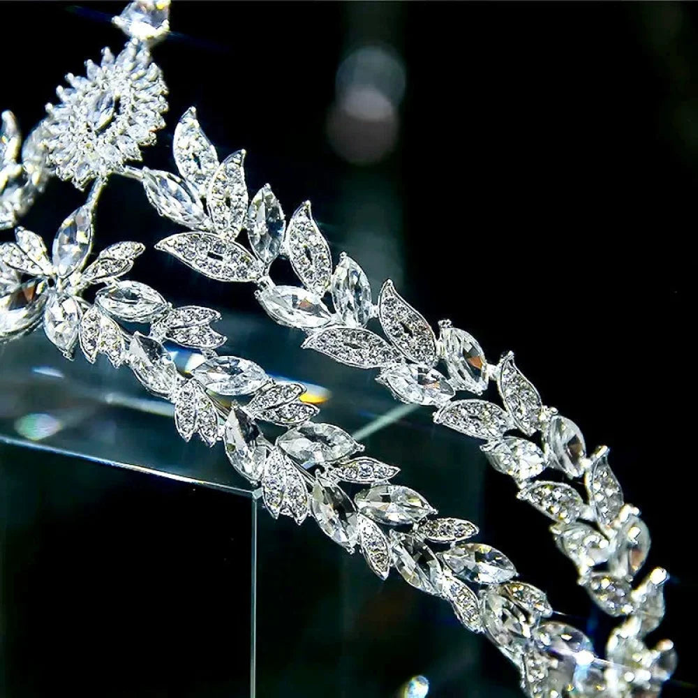 Valentina Silver Crystal Tiara For Brides