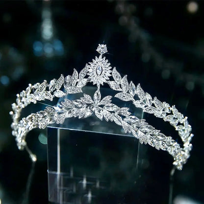 Valentina Silver Crystal Tiara For Brides