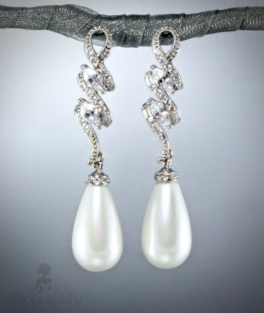 Pearl Wedding Jewelry - Pearl and Cubic Zirconia Bridal Jewelry Set