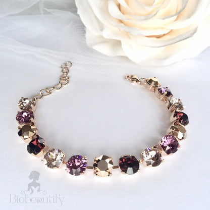 Velma Swarovski Crystal Wedding Bracelet Multiple Colors Available