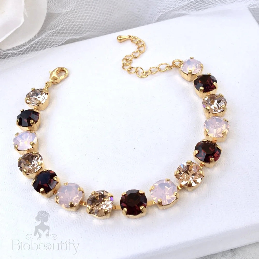 Velma Swarovski Crystal Wedding Bracelet Multiple Colors Available