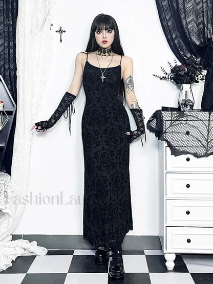 Velvet Cami Strap Party Club Bodycon Maxi Vintage Sleeveless Camisole Dress