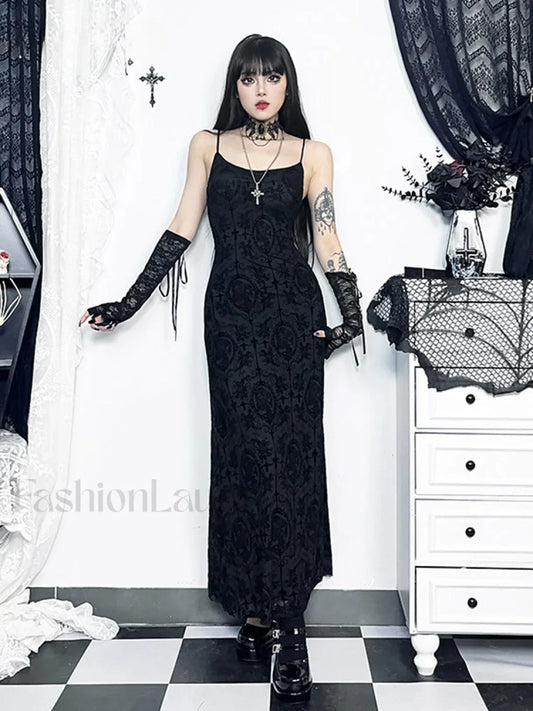 Velvet Cami Strap Party Club Bodycon Maxi Vintage Sleeveless Camisole Dress