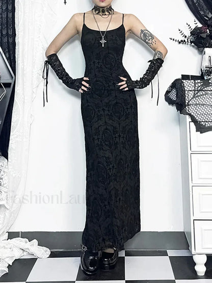 Velvet Cami Strap Party Club Bodycon Maxi Vintage Sleeveless Camisole Dress