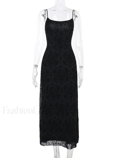 Velvet Cami Strap Party Club Bodycon Maxi Vintage Sleeveless Camisole Dress Black / S