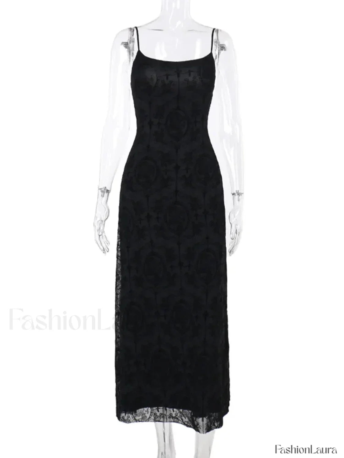 Velvet Cami Strap Party Club Bodycon Maxi Vintage Sleeveless Camisole Dress Black / S