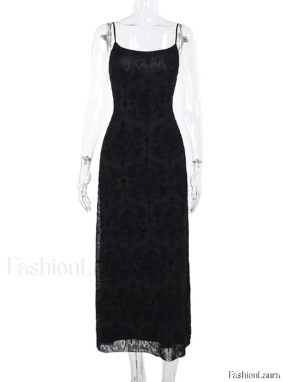 Velvet Cami Strap Party Club Bodycon Maxi Vintage Sleeveless Camisole Dress Black / S