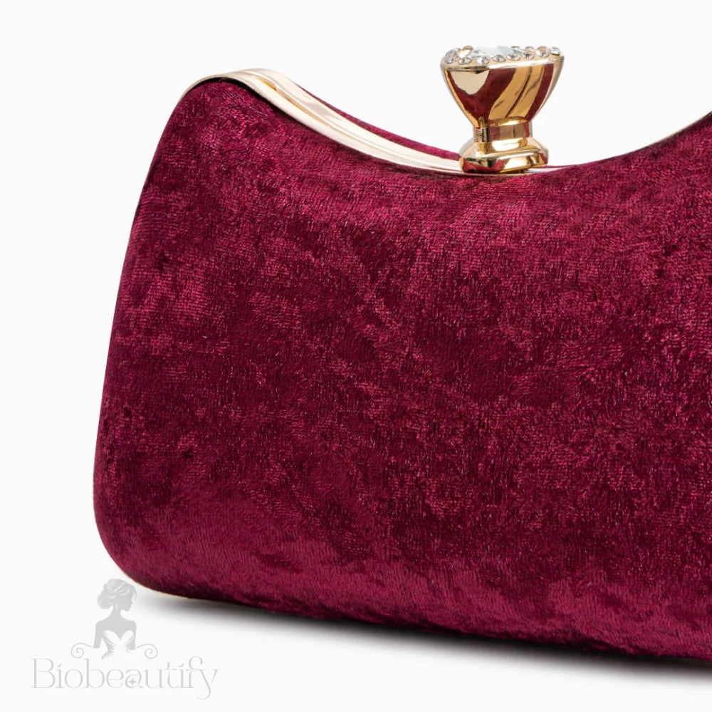 Velvet Clutch Bag With Flask