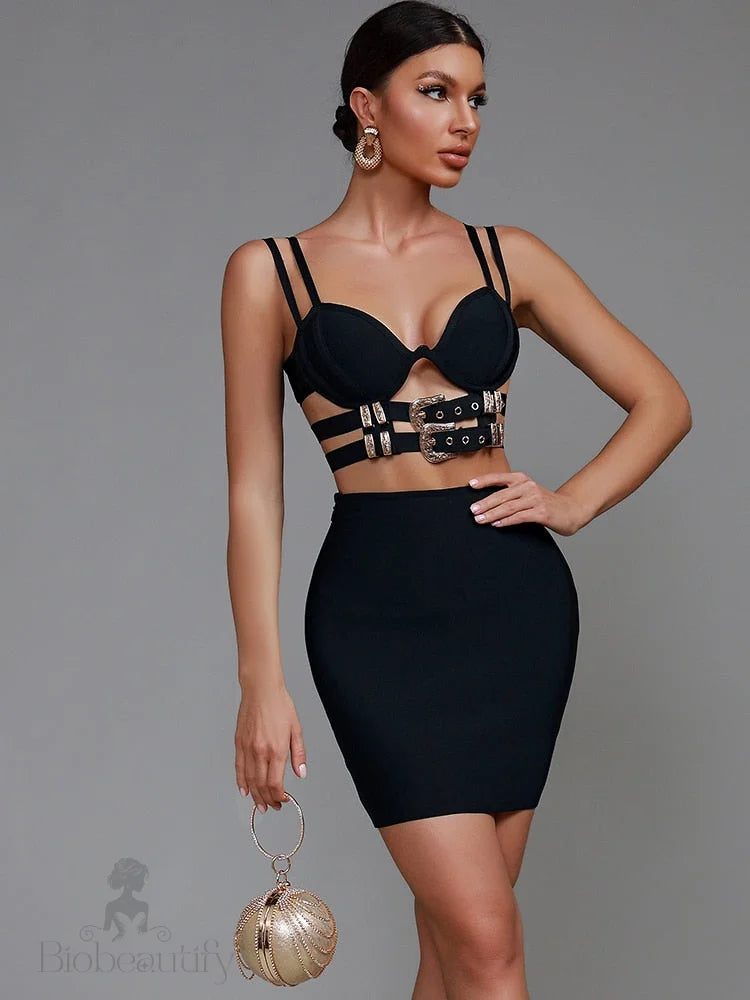 Verity Cut Out Two Piece Set Dress - SunsetFashionLA