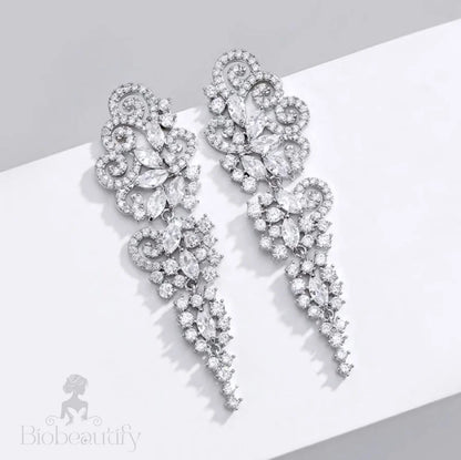 Wedding Jewelry - Cubic Zirconia Bridal Earrings - Available in Silver and Rose Gold