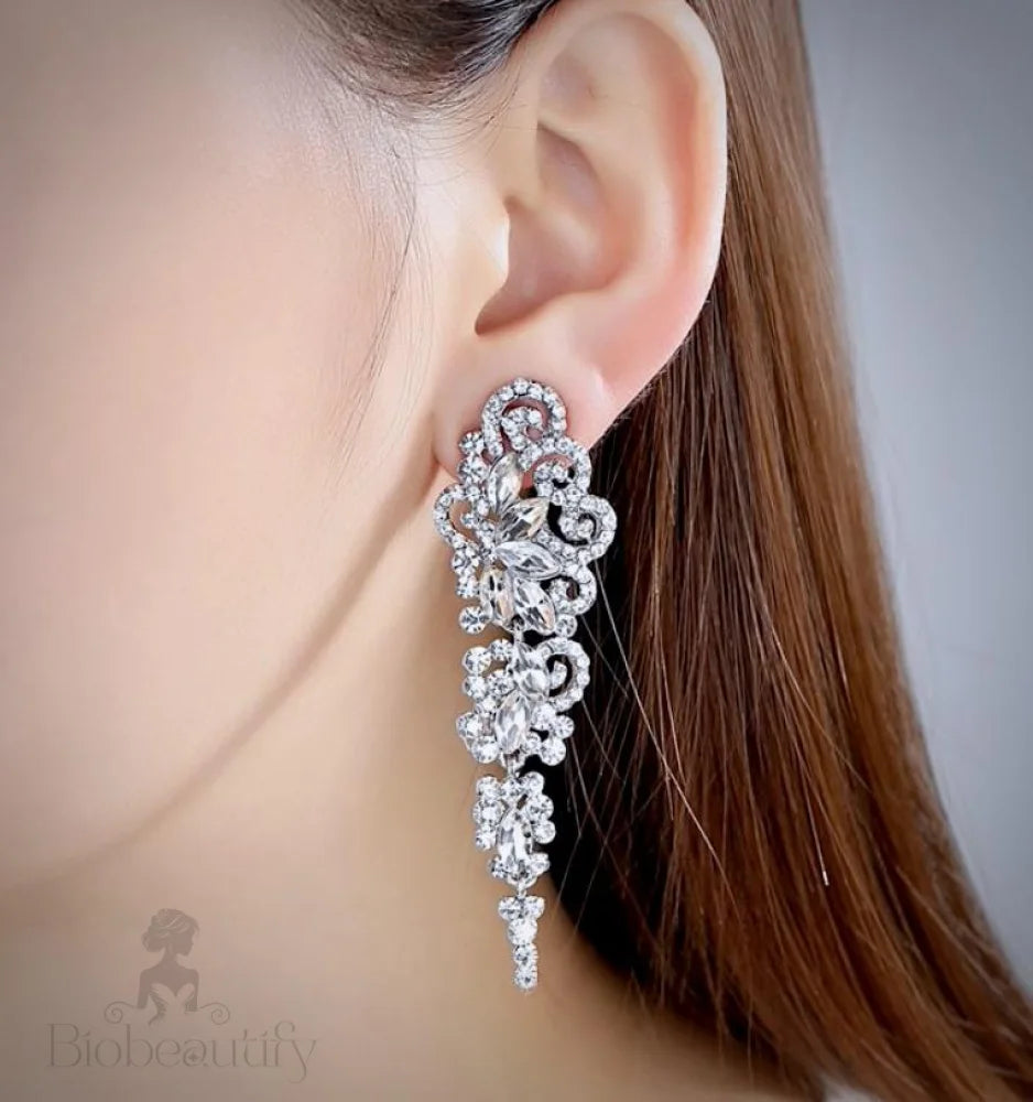 Verna Cubic Zirconia Wedding Earrings Silver And Rose Gold Options