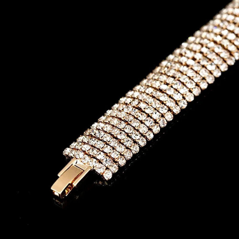 Verona Crystal Bridal Bracelet In Rhodium And Gold Options