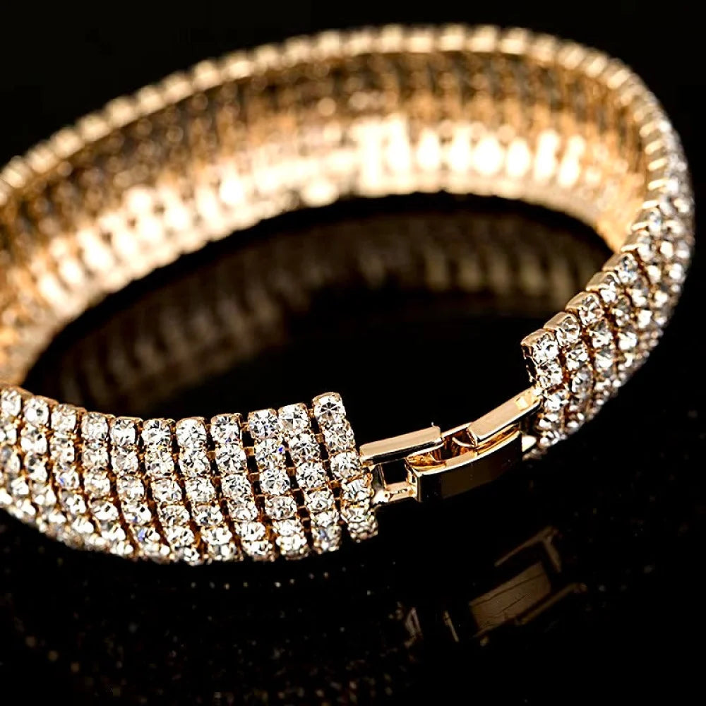 Verona Crystal Bridal Bracelet In Rhodium And Gold Options