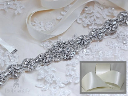 Wedding Accessories - Silver Crystal Bridal Belt/Sash