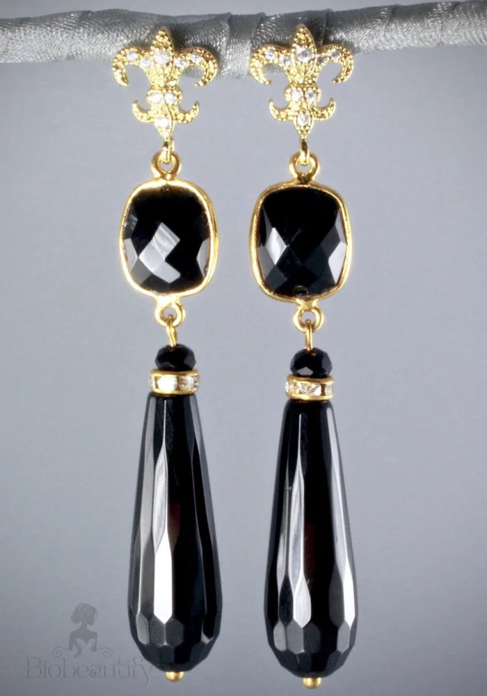 Victorian Black Onyx Earrings By Elizabeth