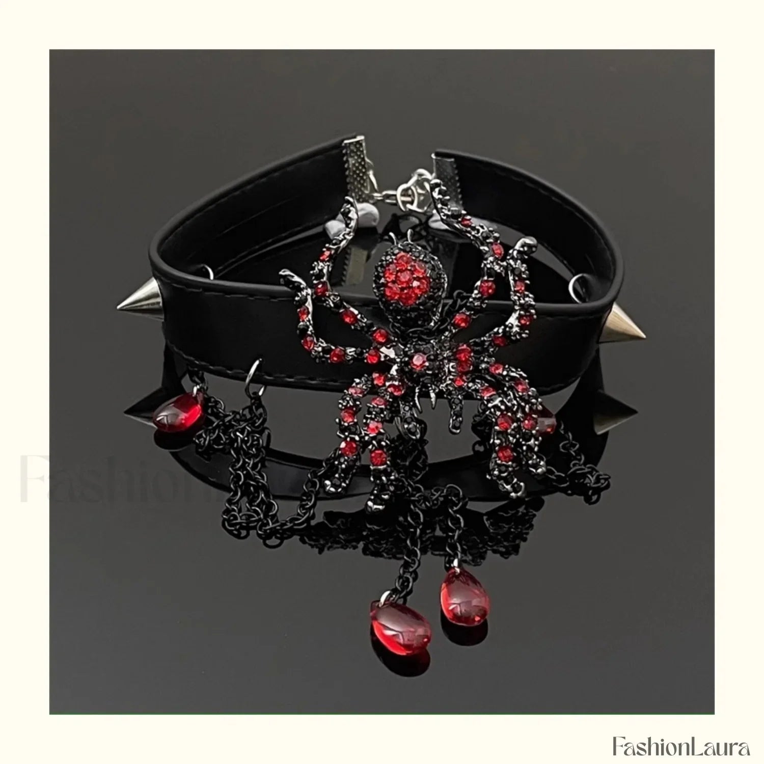 Vintage Dark Punk Spider Tassel Necklace BLACK