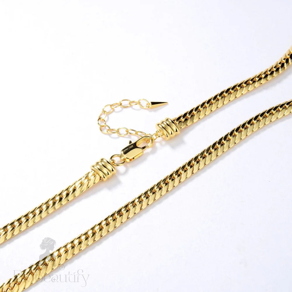 Vintage Gold Snake Chain Choker Necklace