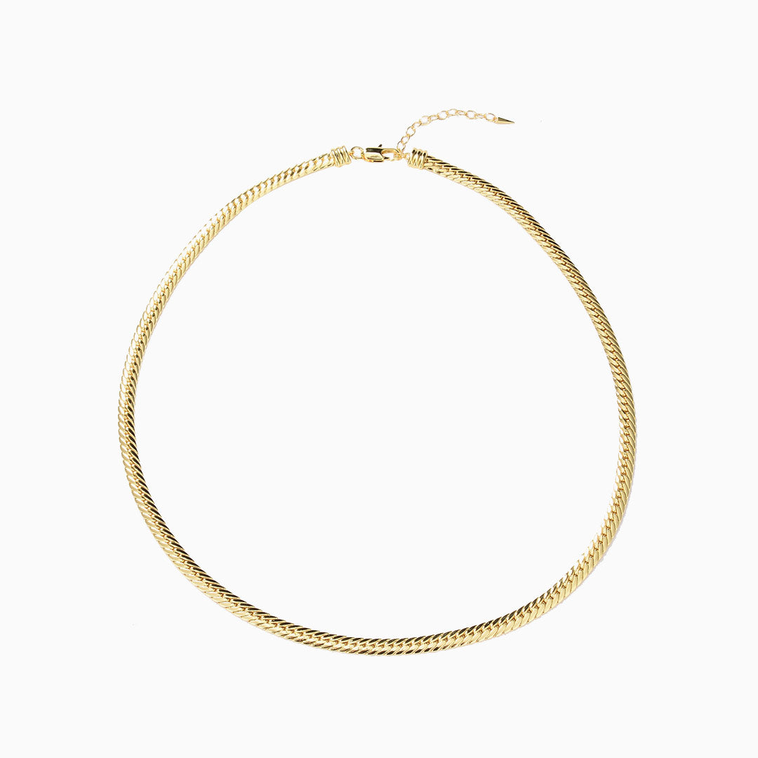 Vintage Gold Snake Chain Choker Necklace One Size /
